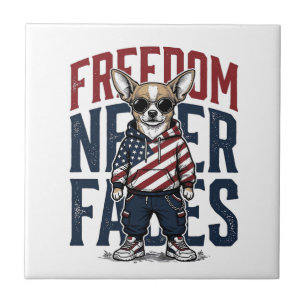 Patriotic Chihuahua Freedom Vintage Dog Shirt Desi Tile