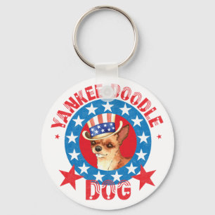Patriotic Chihuahua Key Ring