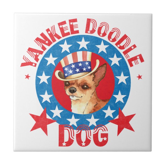 Patriotic Chihuahua Tile (Front)