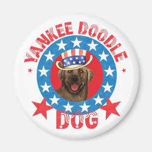 Patriotic Chocolate Lab Magnet