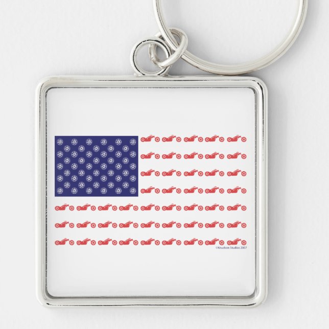 Patriotic Chooper Bike Key Ring (Front)