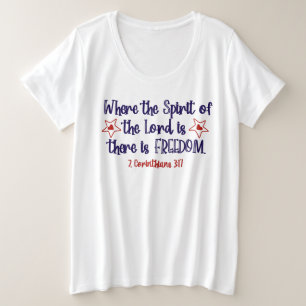 Patriotic Christian Bible Verse Freedom Plus Size T-Shirt