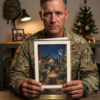 Patriotic Christian Military Christmas Card