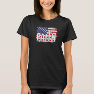 Patriotic Christian Quote Faith  Religious Cross U T-Shirt