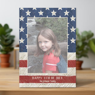 Patriotic Christmas 1 photo American Flag Vertical Holiday Card