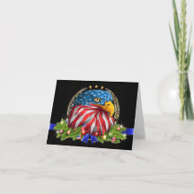 Patriotic Christmas American Eagle Note Card