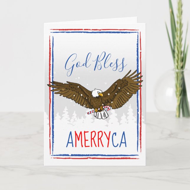 Patriotic Christmas Cards | Holiday Eagle (Front)