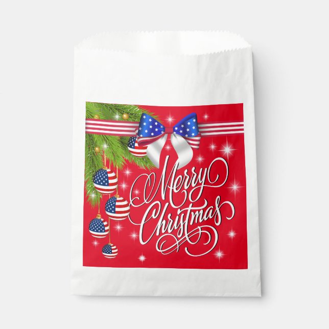 Patriotic Christmas  Favour Bags (Front)