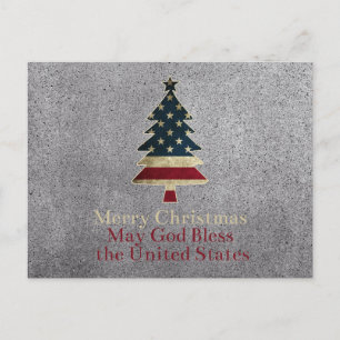 Patriotic Christmas  Holiday Postcard