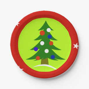 Patriotic Christmas Party Paper Plates