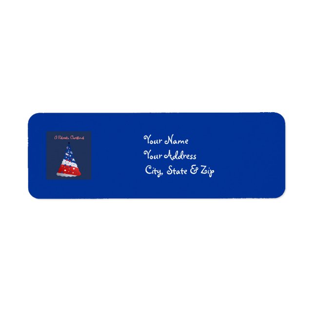 Patriotic Christmas, red, white, blue tree / blue (Front)