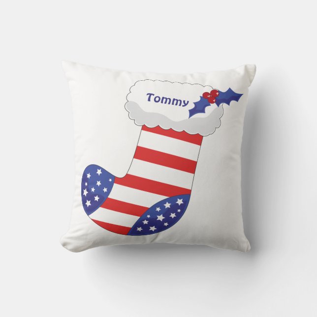 Patriotic Christmas Stocking Cushion (Front)