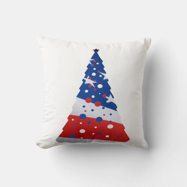 Patriotic Christmas throw pillow. Cushion (Front)