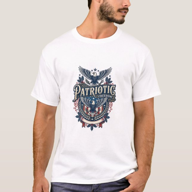 Patriotic Christmas Vector Graphic Tee (2) (Front)