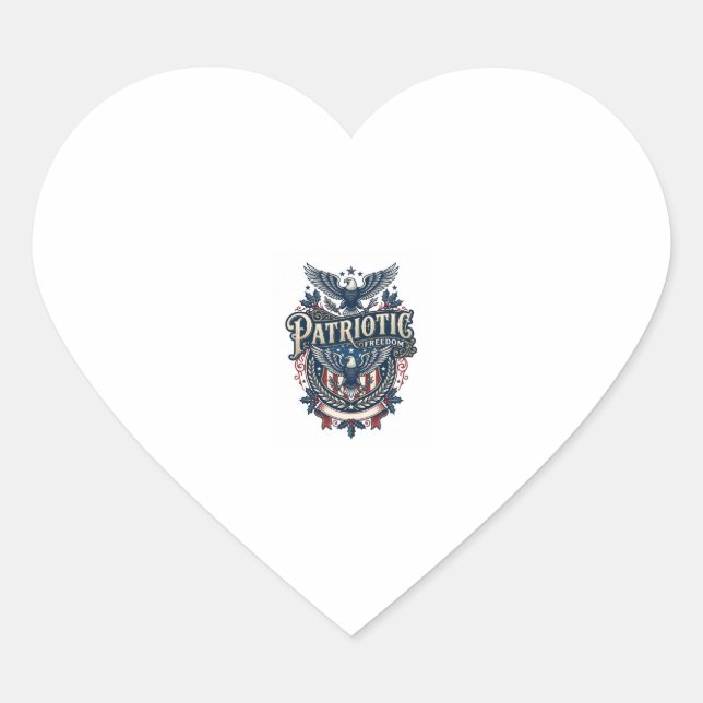 Patriotic Christmas Vector Graphic Tee (2) Heart Sticker (Front)