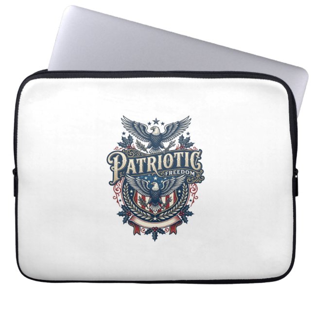 Patriotic Christmas Vector Graphic Tee (2) Laptop Sleeve (Front)