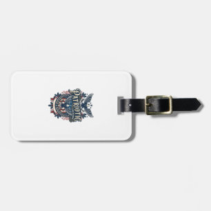 Patriotic Christmas Vector Graphic Tee (2) Luggage Tag