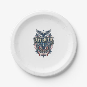 Patriotic Christmas Vector Graphic Tee (2) Paper Plate