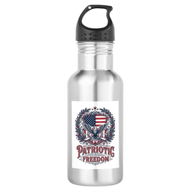 Patriotic Christmas Vector Graphic Tee 532 Ml Water Bottle (Front)