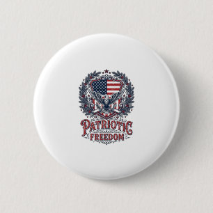 Patriotic Christmas Vector Graphic Tee 6 Cm Round Badge