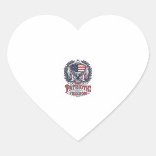 Patriotic Christmas Vector Graphic Tee Heart Sticker