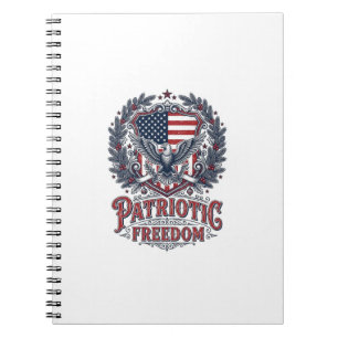 Patriotic Christmas Vector Graphic Tee Notebook