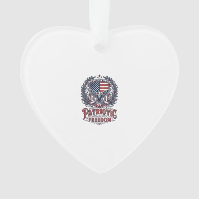 Patriotic Christmas Vector Graphic Tee Ornament (Front)