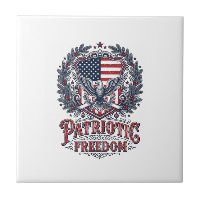 Patriotic Christmas Vector Graphic Tee Tile (Front)