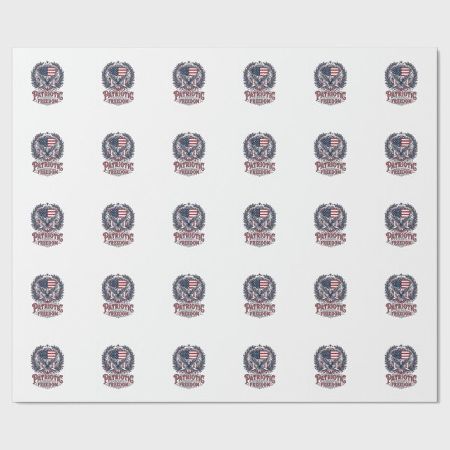 Patriotic Christmas Vector Graphic Tee Wrapping Paper (Flat)