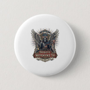 Patriotic Chrome Reaper Dark Patriot Skeleton & Re 6 Cm Round Badge