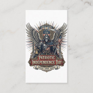 Patriotic Chrome Reaper Dark Patriot Skeleton & Re Business Card
