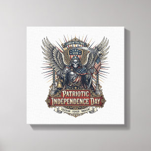Patriotic Chrome Reaper Dark Patriot Skeleton & Re Canvas Print