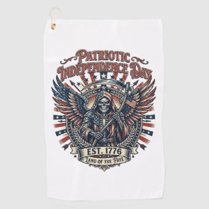 Patriotic Chrome Reaper Dark Patriot Skeleton & Re Golf Towel