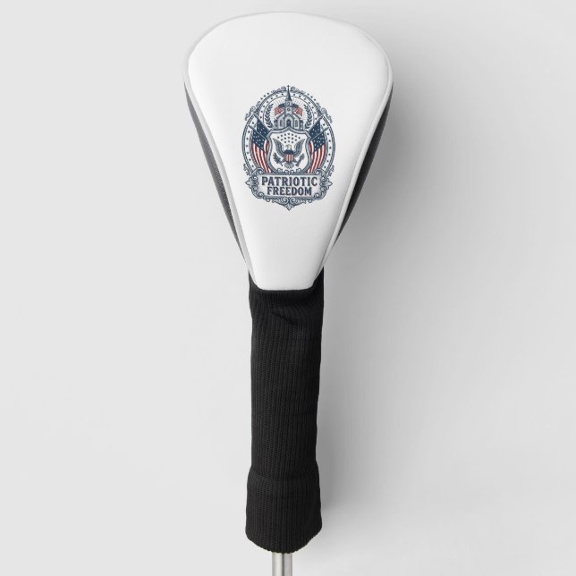 Patriotic Church Camp Vector Graphic Tee Golf Head Cover (Front)