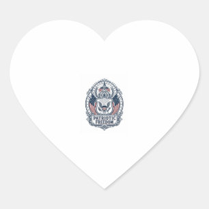 Patriotic Church Camp Vector Graphic Tee Heart Sticker