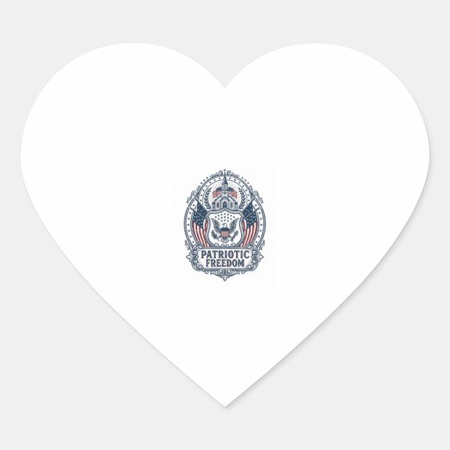 Patriotic Church Camp Vector Graphic Tee Heart Sticker (Front)