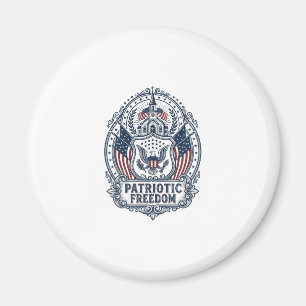 Patriotic Church Camp Vector Graphic Tee Magnet