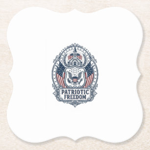 Patriotic Church Camp Vector Graphic Tee Paper Coaster
