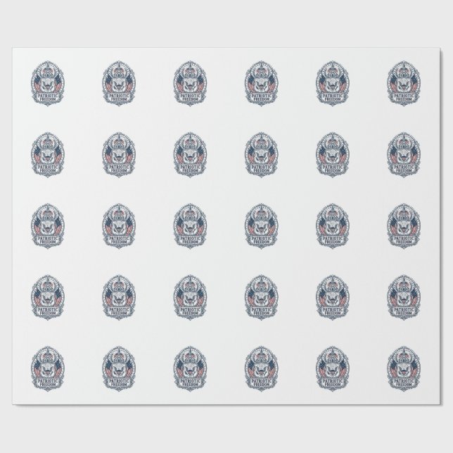 Patriotic Church Camp Vector Graphic Tee Wrapping Paper (Flat)