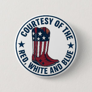 Patriotic Circle – Courtesy Red, White & Blue 6 Cm Round Badge