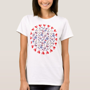 Patriotic circle of Hearts T-Shirt