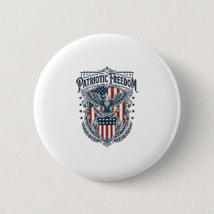 Patriotic City Pride Series Vector Graphic Tee 6 Cm Round Badge