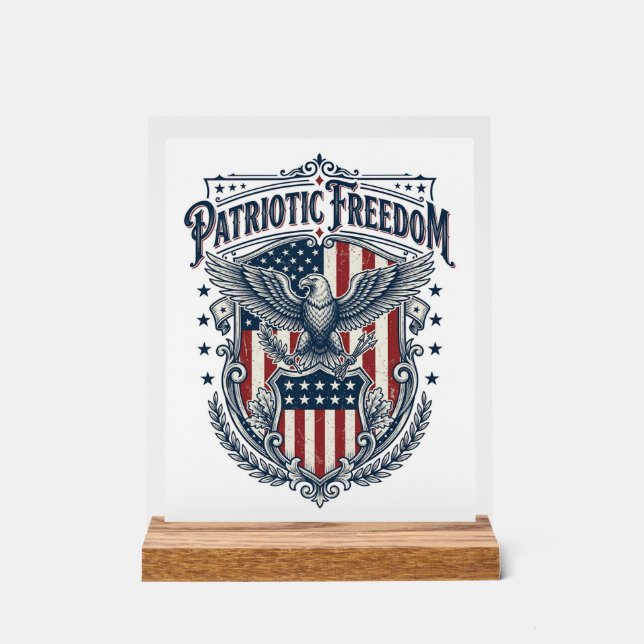 Patriotic City Pride Series Vector Graphic Tee Acrylic Sign (Front)