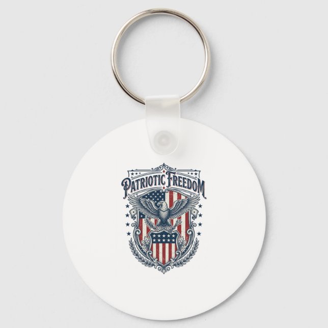 Patriotic City Pride Series Vector Graphic Tee Key Ring (Front)