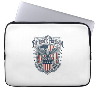 Patriotic City Pride Series Vector Graphic Tee Laptop Sleeve