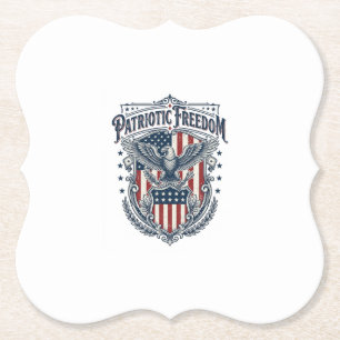 Patriotic City Pride Series Vector Graphic Tee Paper Coaster