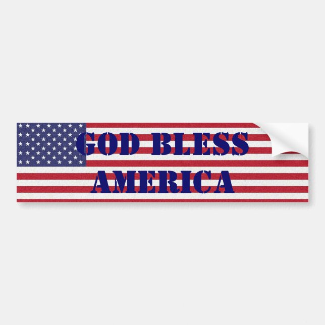Patriotic Classic and powerful God Bless America Bumper Sticker (Front)