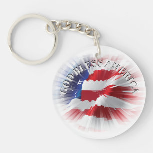 Patriotic Classic and powerful God Bless America Key Ring