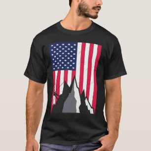 Patriotic Climber Hiking and Rock Climbing America T-Shirt