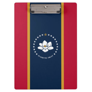 Patriotic Clipboard with flag of Mississippi, USA